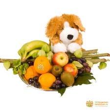 Fruitschaal met knuffel