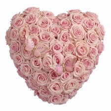 Gevuld roze rozenhart